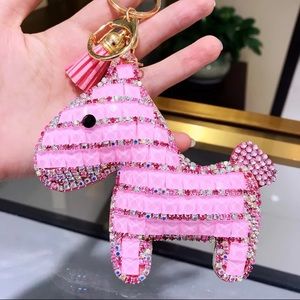 ✨Pink✨Lucky Bling Horse Keychain